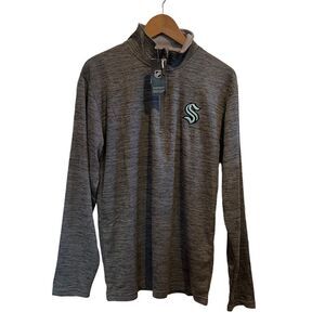 NWT NHL Seattle Kraken 1/4 Zip Gray Pullover size S